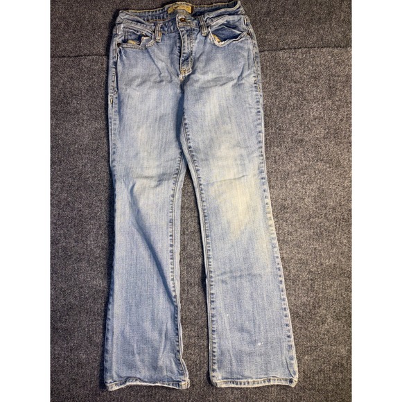 Old Navy Just Below Waist Curvy Bootcut Jeans Womens 6 Short Blue Denim Stretch - Picture 1 of 14